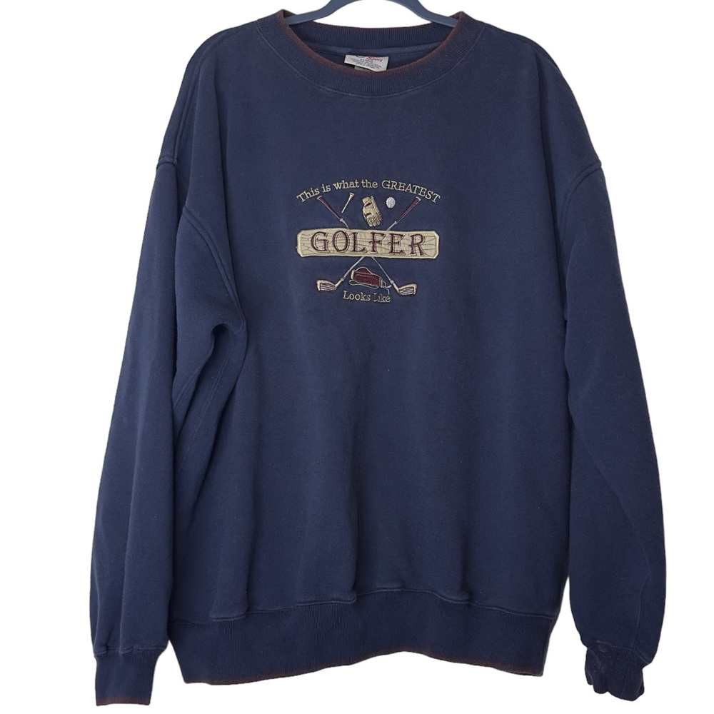 M&C Sport Vintage Blue Golfer Sweater Men’s XL